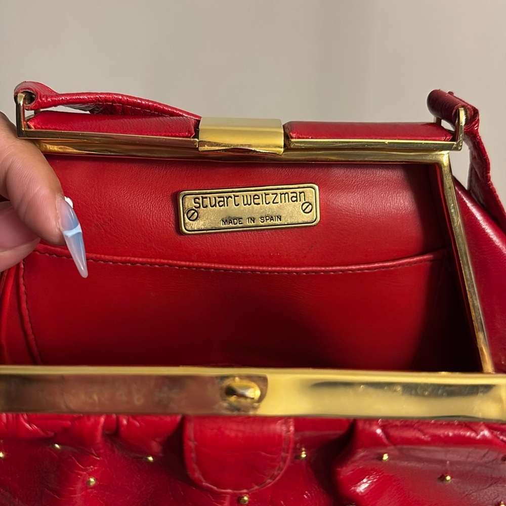 Rare Vintage Stuart Weitzman Red Clutch/bag - Picture 6 of 6